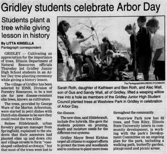 Gridley students celebrate Arbor Day
